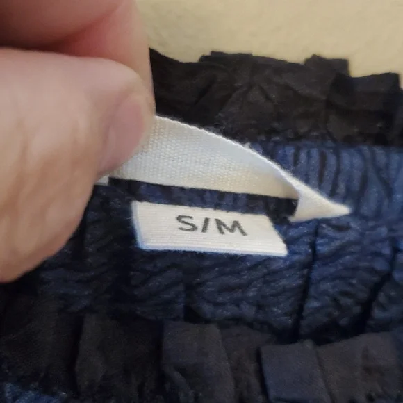 Runaway Bicycle Anna Top In Navy Handloomed Silk Size S/M - Picture 11 of 14